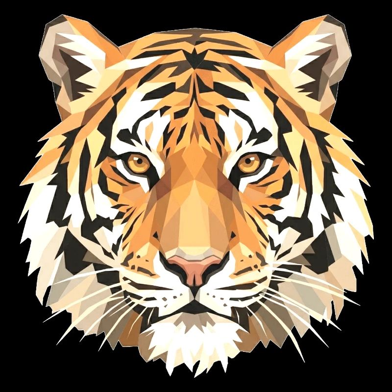 Geometric Tiger Head Art Print