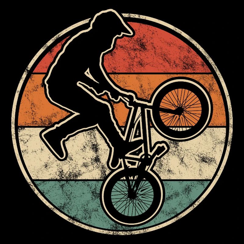 Graphisme de figures BMX biker dans le style vintage