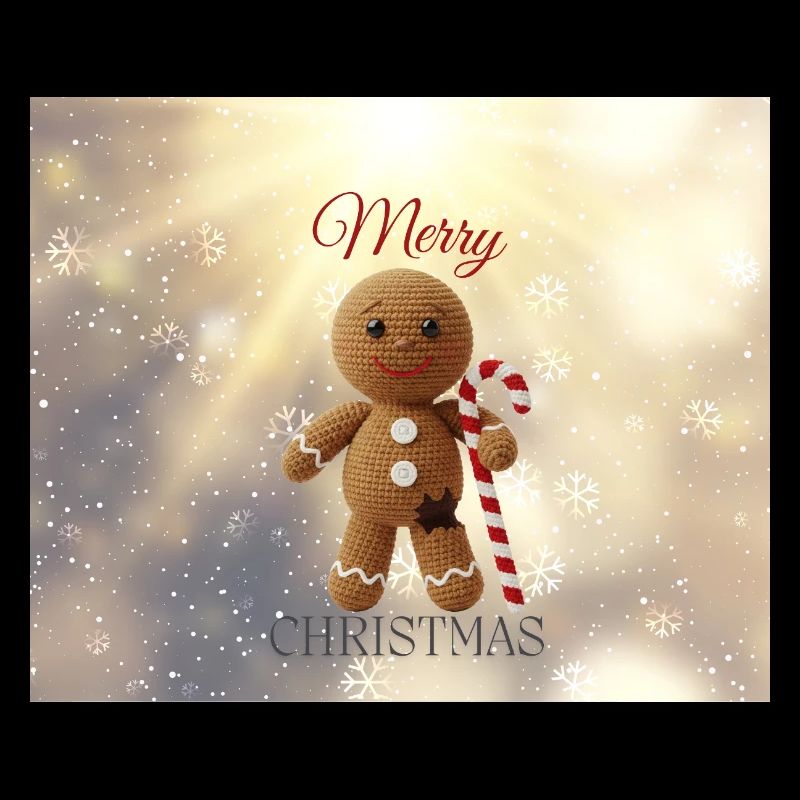 Gingerbread Man with Candy Cane Christmas