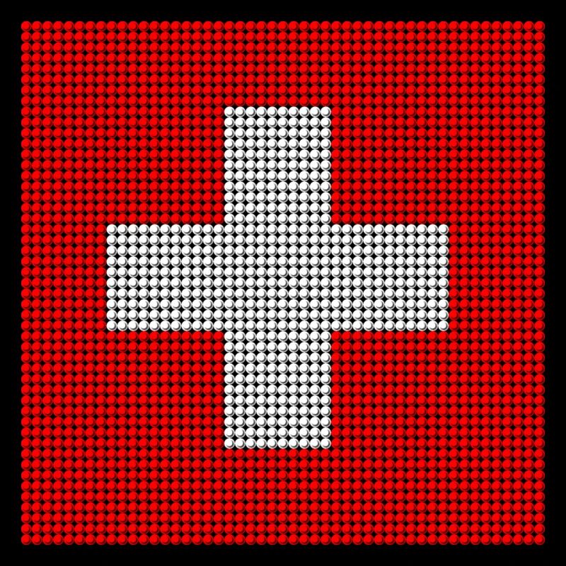 Drapeau suisse - Mosaïque perlée