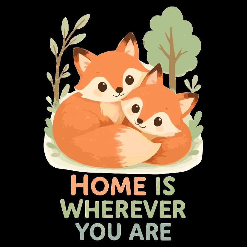 Couple de renards mignons dans la forêt