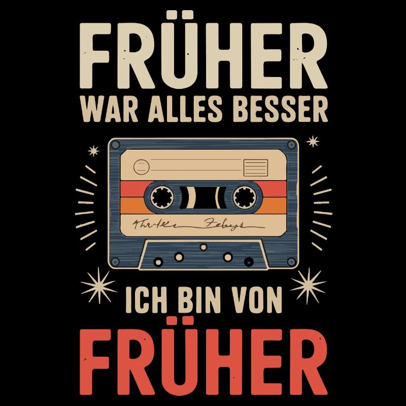 Retro Cassette Tape German Funny Quote