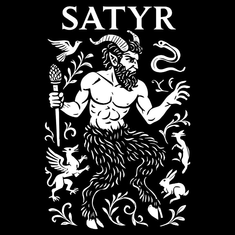 Mythischer Satyr mit botanischen Motiven