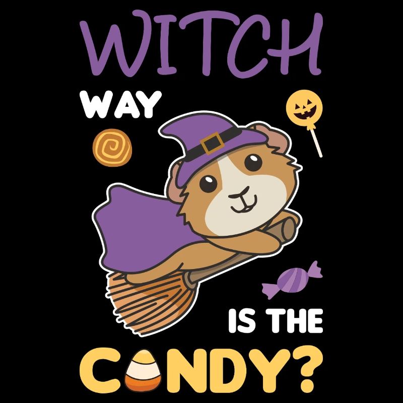 Meerschweinchen Hexen Witch way is the candy Happy