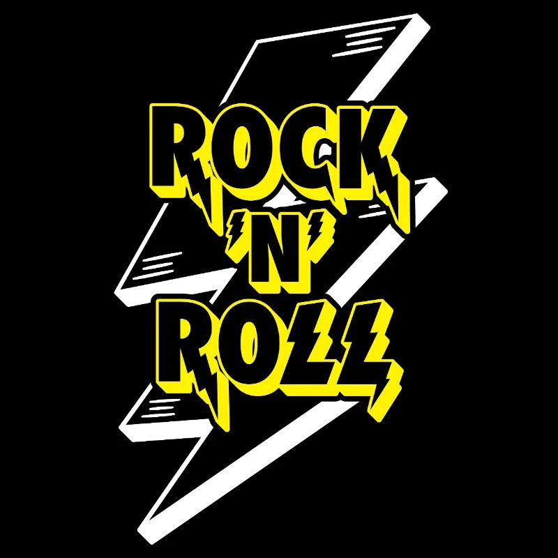 Rock 'N' Roll Lightning Bolt 3D Logo