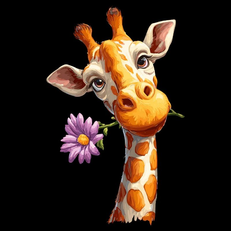 Giraffe mit Blume