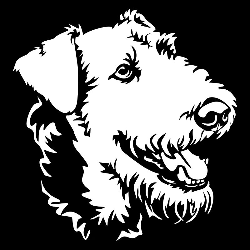 Airedale Terrier Kopf "Black Edition"