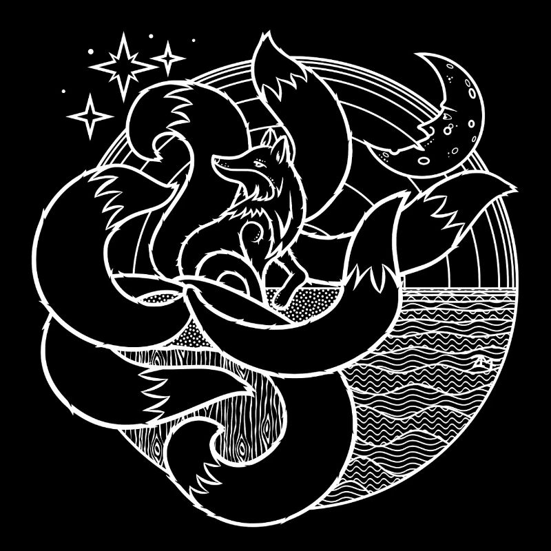 7 Tailed Fox - White for Black - DIGITAL