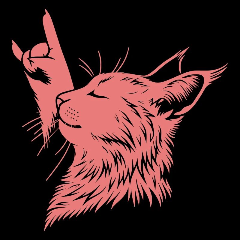 Profil de chat jupe – silhouette de cornes de diable