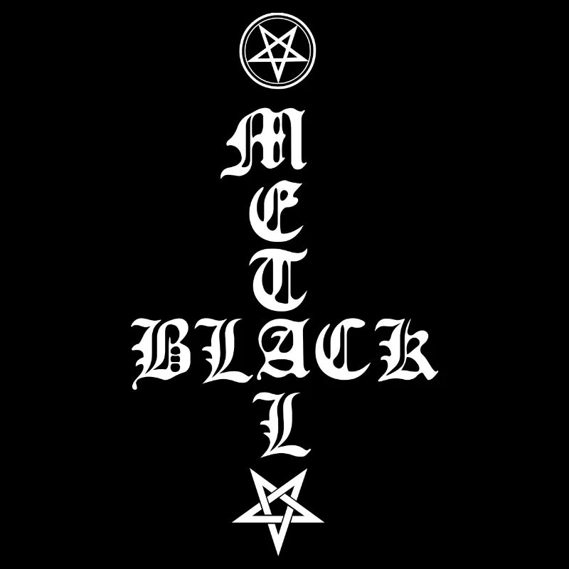 Black Metal - Cross Upside Down avec Pentagram