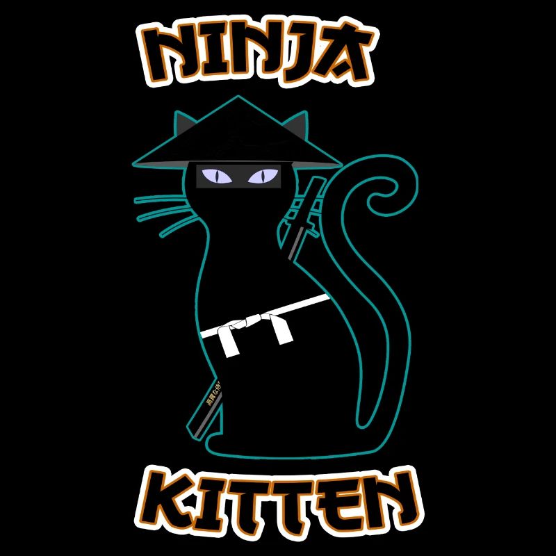 Ninja Cat Samurai Assassin Chaton Miaou