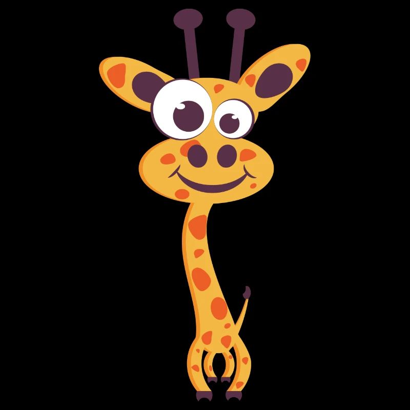 Giraffe Cartoon Jaune Sourire Unique