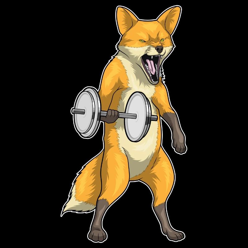 Bodybuilder Fox Bodybuilding avec haltères