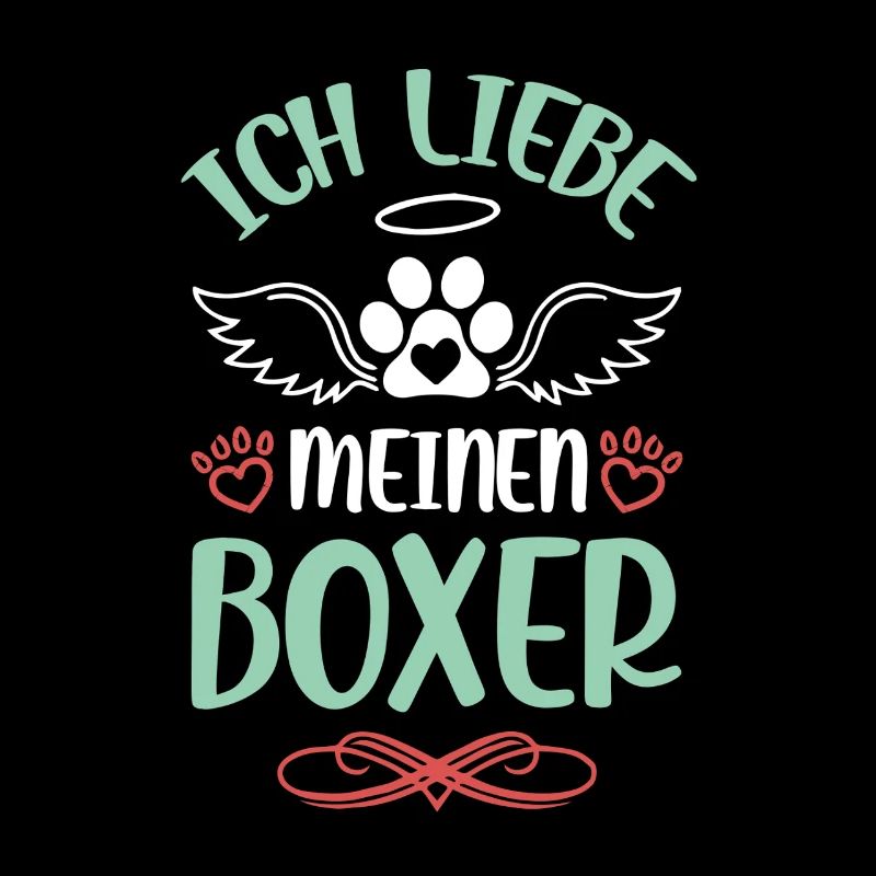 Ich liebe meinen Boxer mit Flügeln