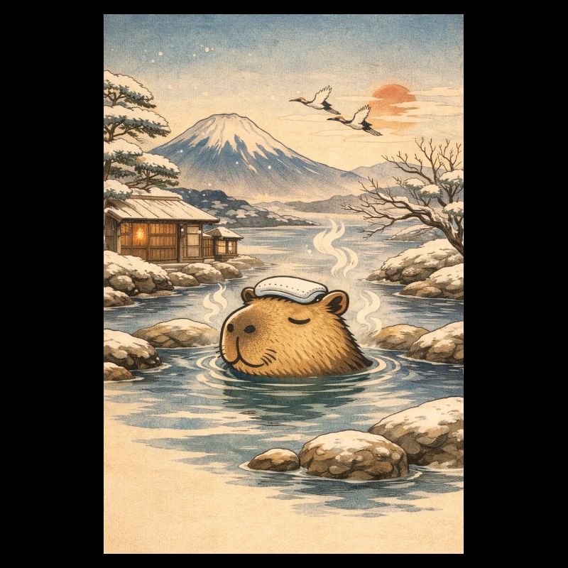 Onsen Capybara dans la Forêt d’Hiver