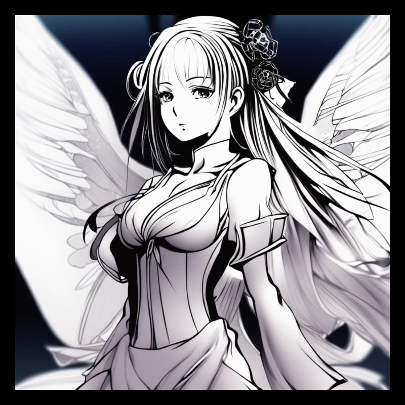 Engelfigur im Noir-Kontrast