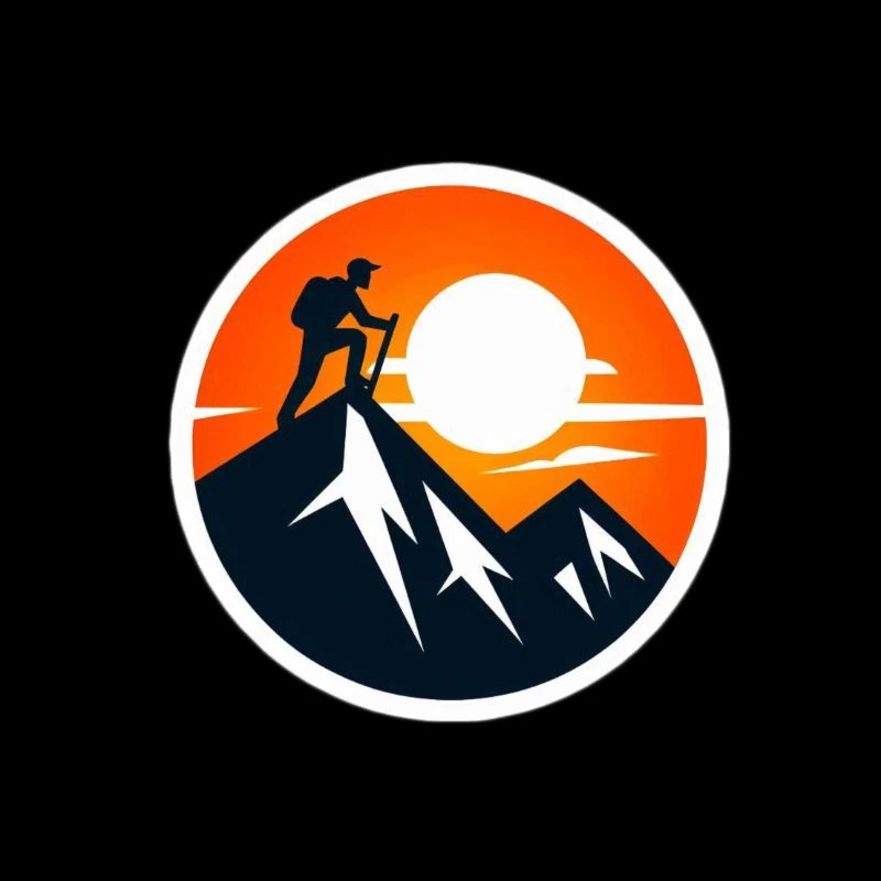 Grimper au sommet au coucher du soleil