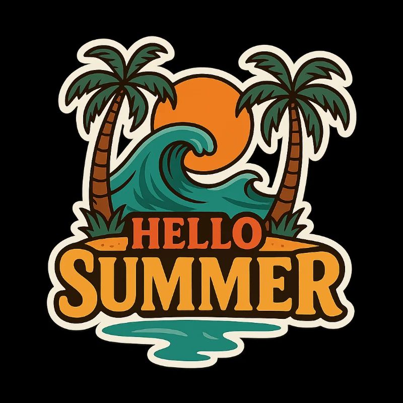 Hello Summer Tropical Wave Badge