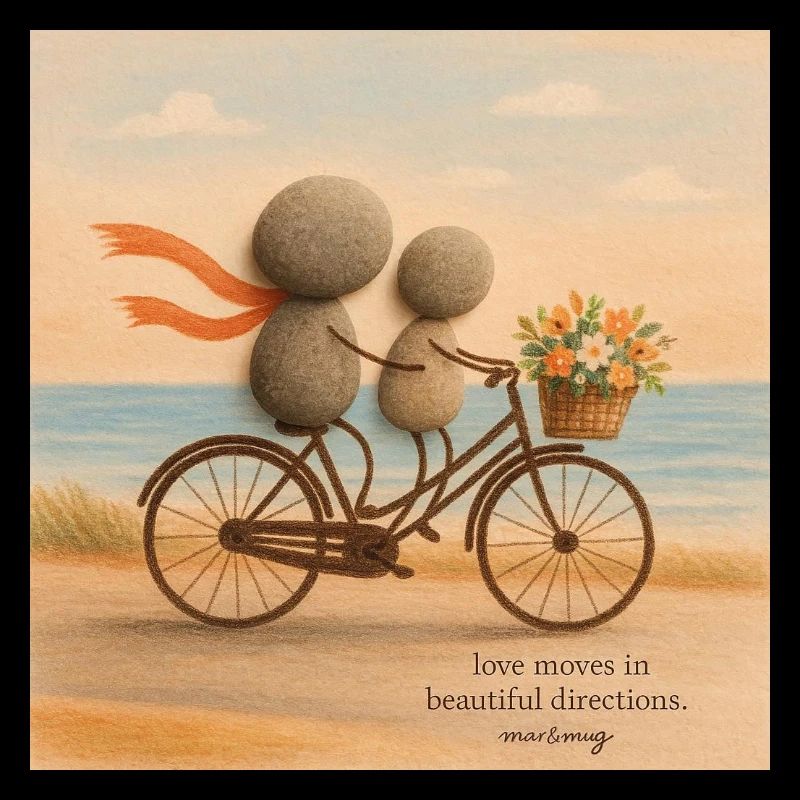 L’amour se déplace sur un vélo de pierre