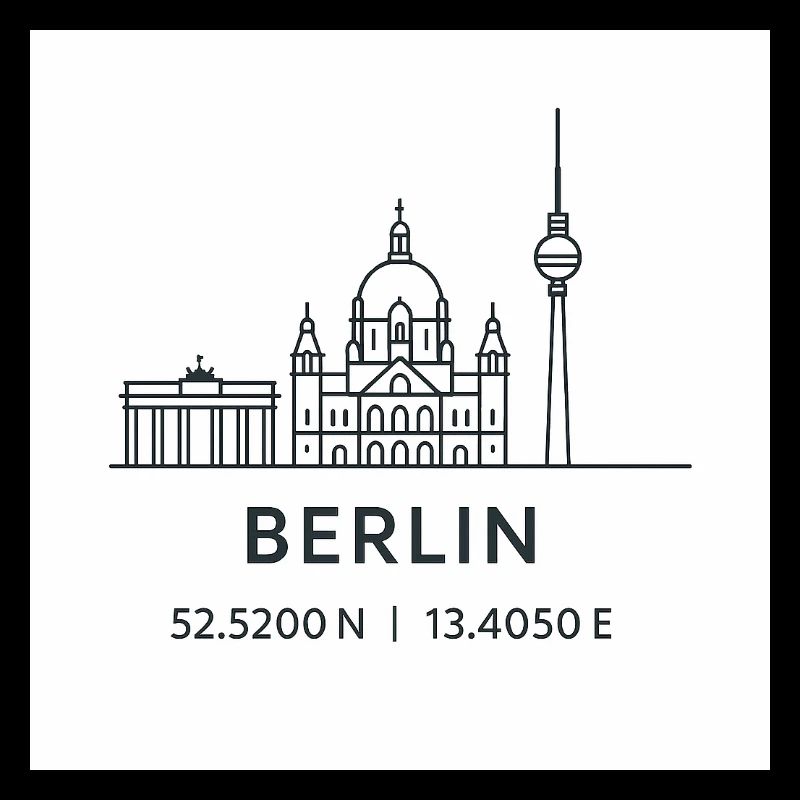 Berlin Line Art Silhouette Point de repère