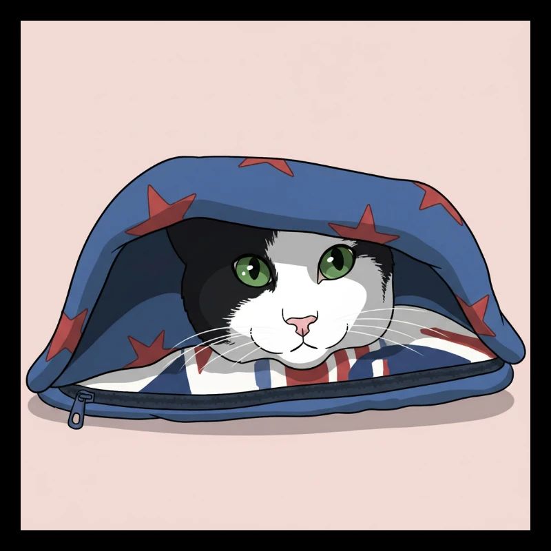 Katze unter sternenbedeckter Decke