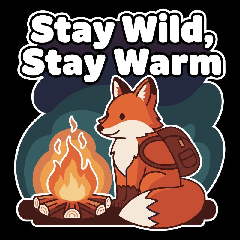 Restez sauvage, restez au chaud - Renard au feu de camp