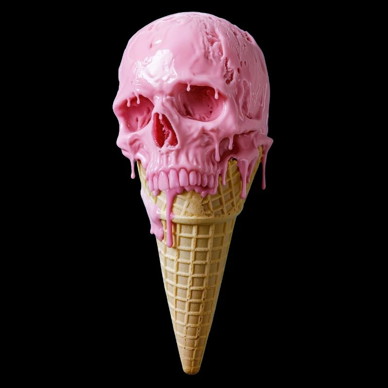 Pink Skull Eiscreme Kunst