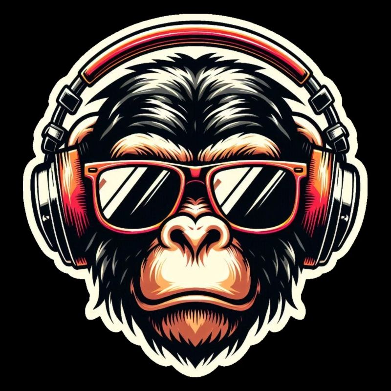 Affe Kopfhörer Brille