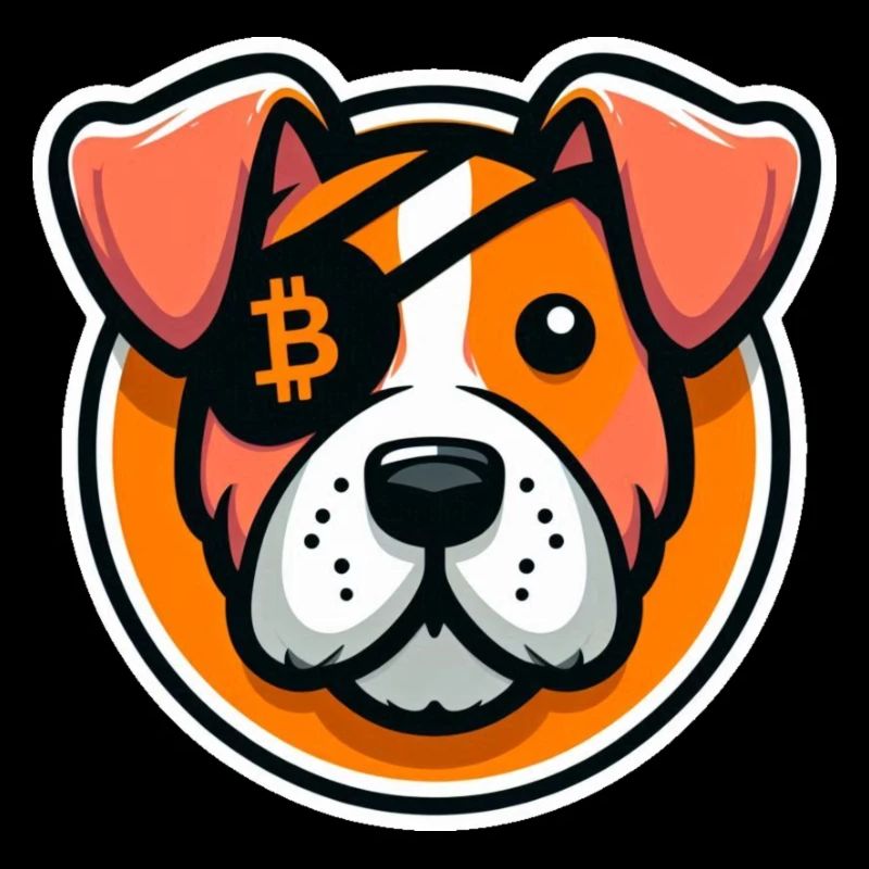 Dog with Bitcoin Eye Patch