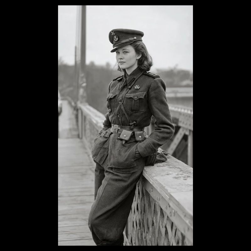 Uniforme militaire de la Seconde Guerre mondiale vintage noir et blanc