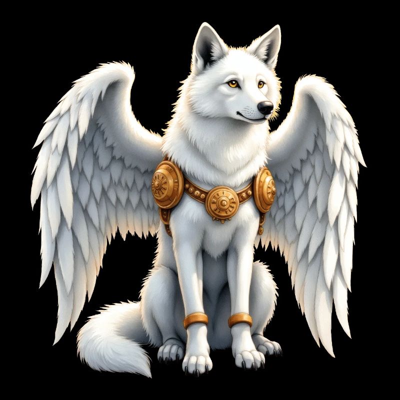 Loup aux ailes célestes