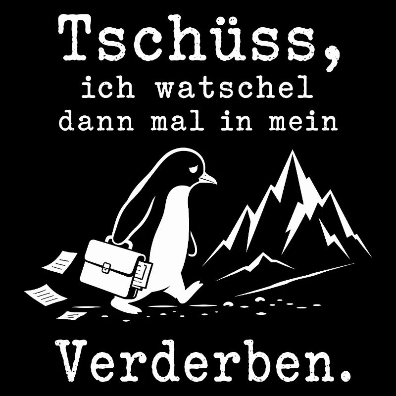 Pinguin flüchtet in die kalten Berge