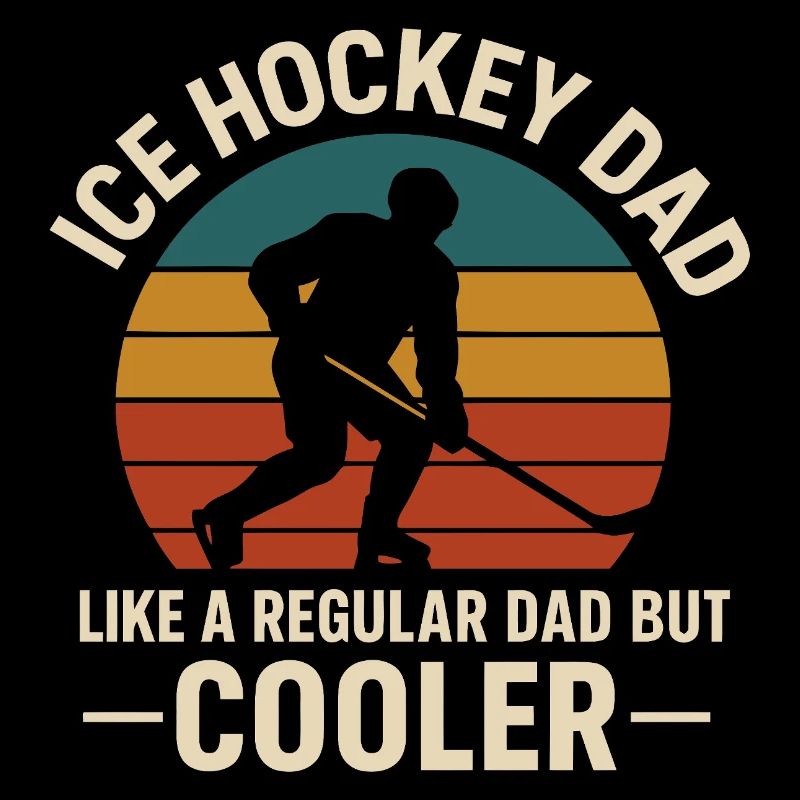 Hockey Dad Retro Sunset Design