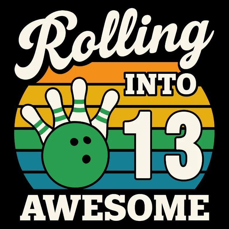 Retro Bowling 13th Birthday Tee
