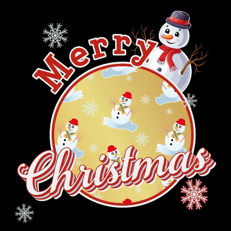 Fröhliche Weihnachten Englisch mit Schneemännern
