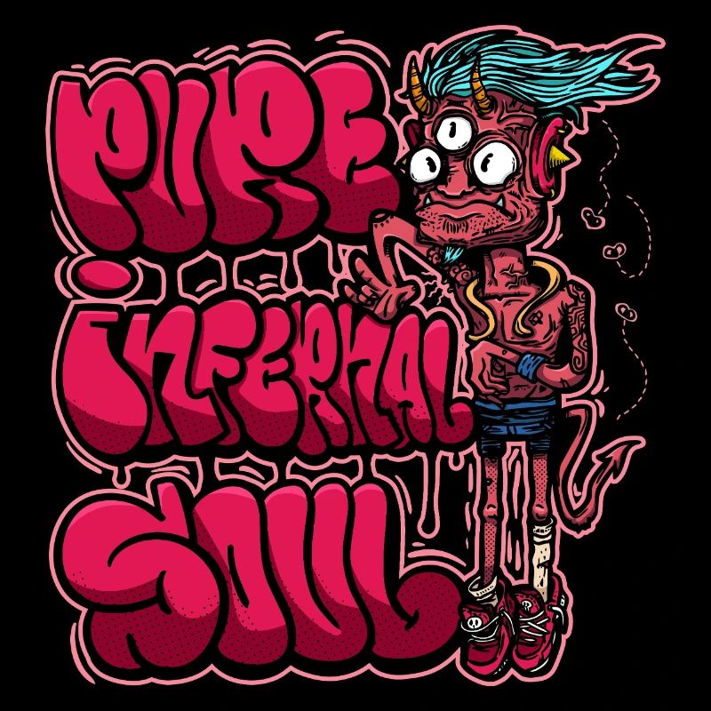 Neonpinkes Graffiti-Monster