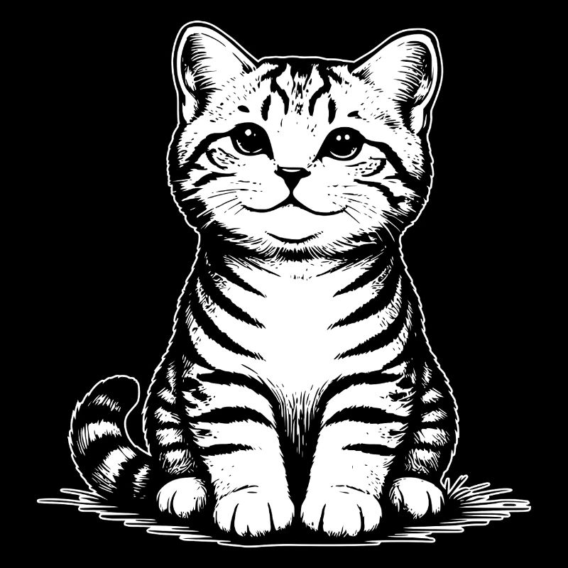 Katzenbaby_sitzend_schwarzweiss