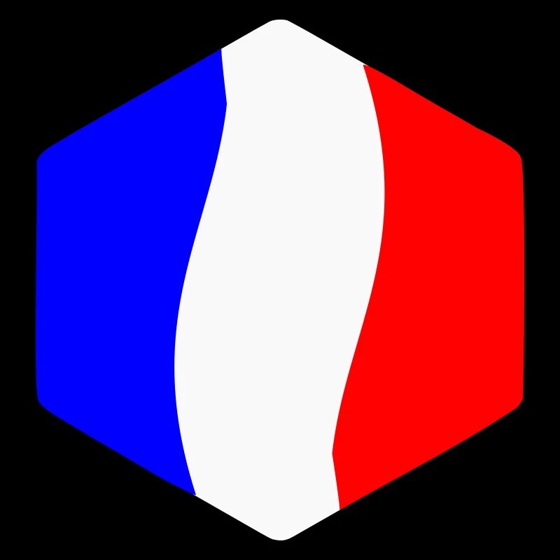 Abstract Tricolor Blue White Red Curved