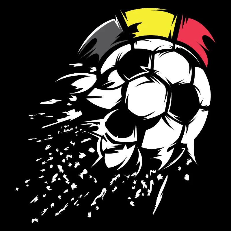 Soccer Team Belgium Illustration Ball Explosion