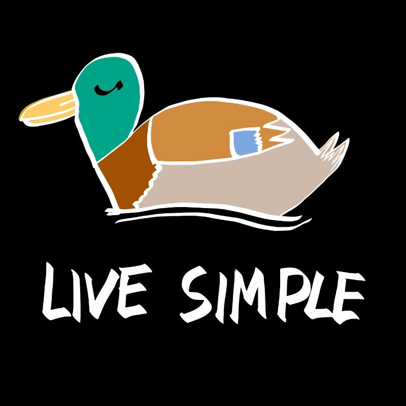 Live Simple Beautiful-Bird Design Benutzerdefinierter Text