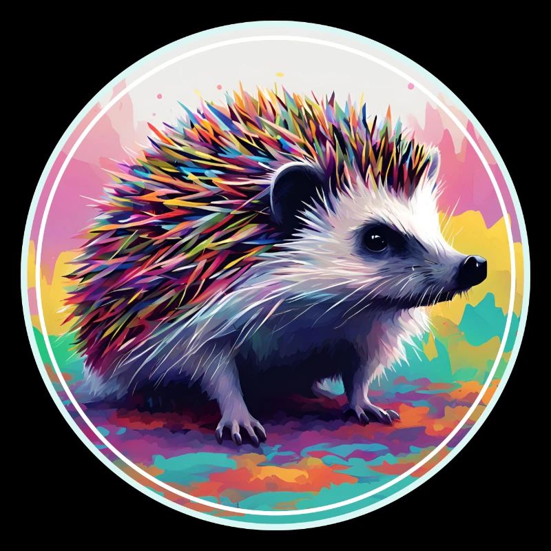 Farbenfrohe digitale Kunst - Igel
