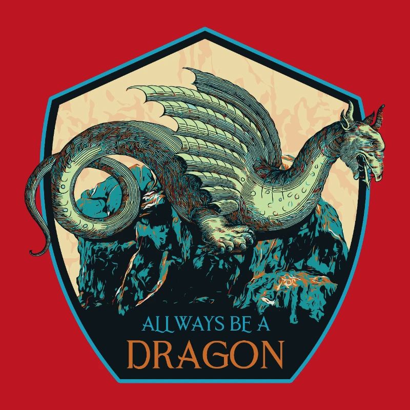 Mythical Dragon Crest and Magic Elements