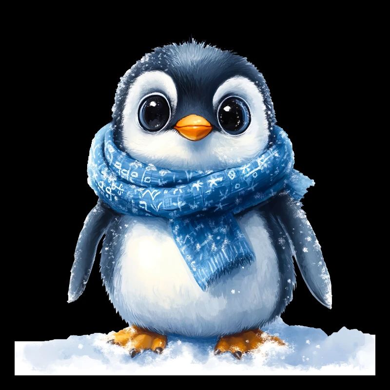 Pingouin mignon avec accessoire d’hiver