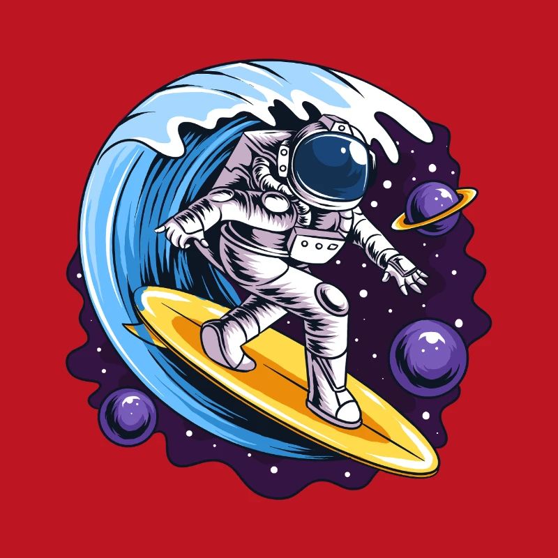 Astronaute de l’espace sur des planches de surf
