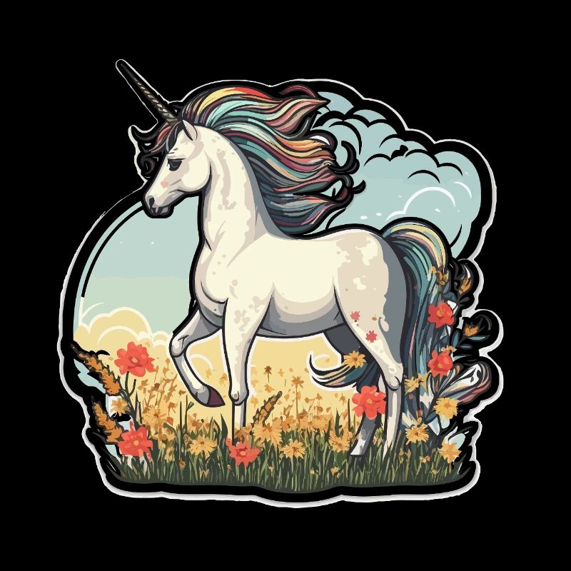 Licorne dans le champ de soleil