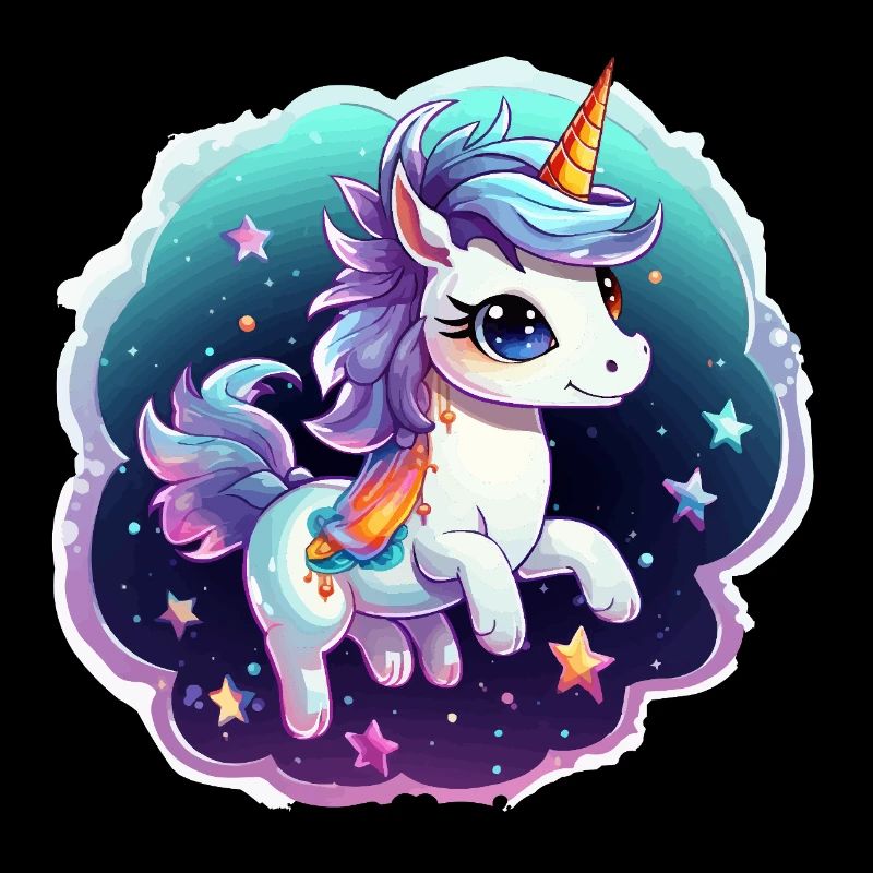 Licorne cosmique avec écharpe