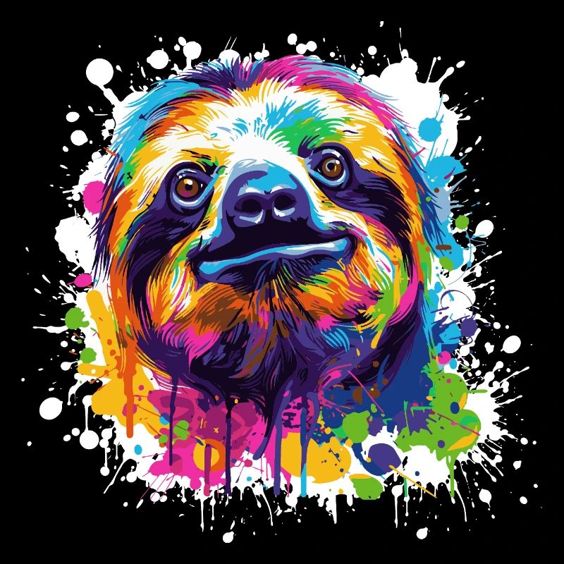 Farbexplosion Faultier Sloth