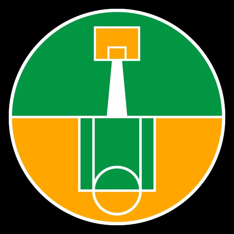 Emblème circulaire du terrain de basket-ball
