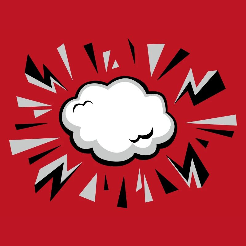 Nuage comique avec éclairs