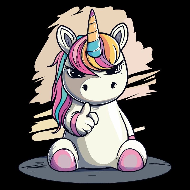 Licorne effrontée avec index – Mignon et cool